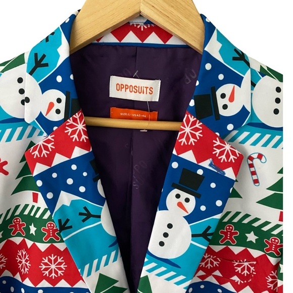 OppoSuits Men's Festive Holiday Ugly Blazer Jacket Snowman NWOT Size L 42-44 - Picture 7 of 13